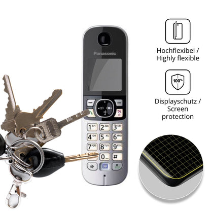 dipos Displayschutz für Panasonic KX-TG6823, mit Blickschutzfilter und perfekter Passform auch für die Rundungen