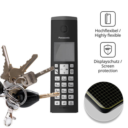 dipos Displayschutz für Panasonic KX-TGK220, mit Blickschutzfilter und perfekter Passform auch für die Rundungen