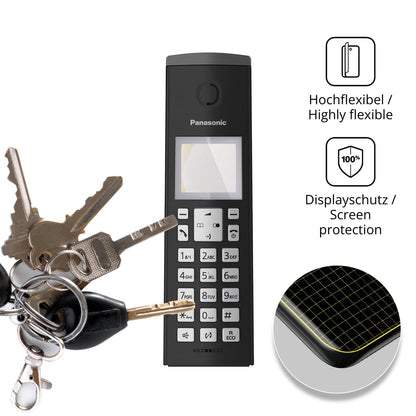 dipos Displayschutz für Panasonic KX-TGK220, transparente Oberfläche, geringe Dicke und perfekte Passform