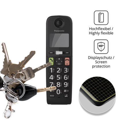 dipos Displayschutz für Panasonic KX-TGU130, mit Blickschutzfilter und perfekter Passform auch für die Rundungen