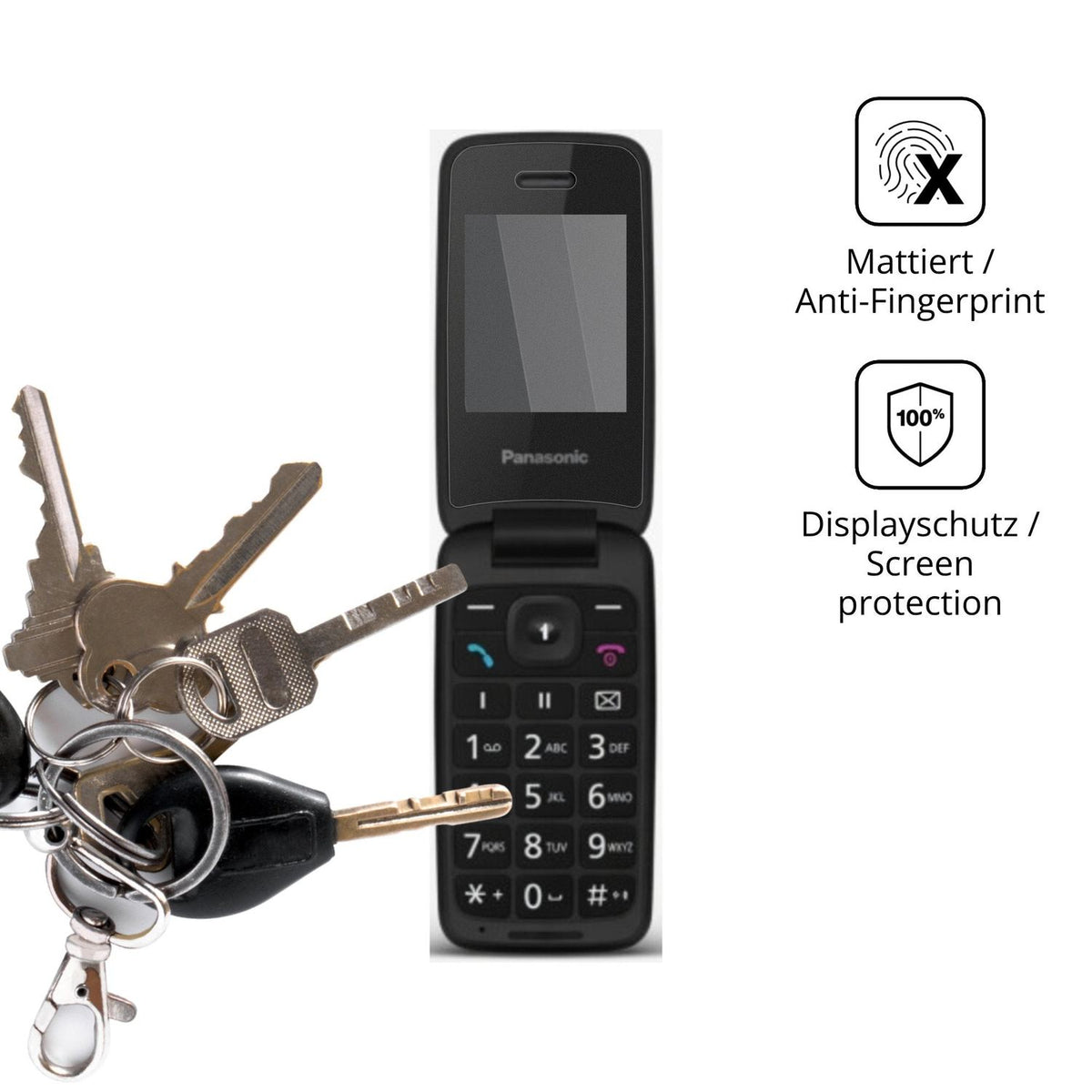 dipos Displayschutz für Panasonic KX-TU410, mattierte Oberfläche, Blickschutzfilter und perfekter Passform