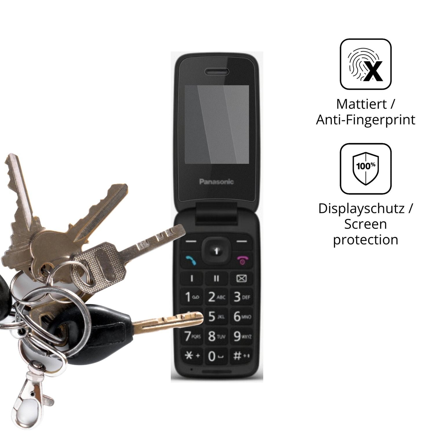 dipos Displayschutz für Panasonic KX-TU410, mattierte Oberfläche, Blickschutzfilter und perfekter Passform