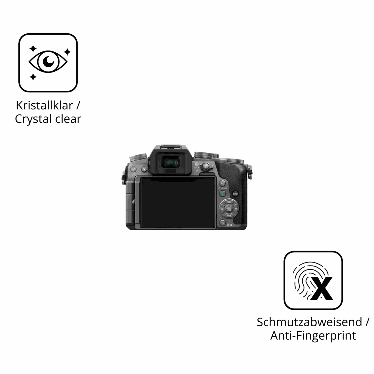 2x Screen Protector for Panasonic DMC-G7 Flexible Glass 9H dipos