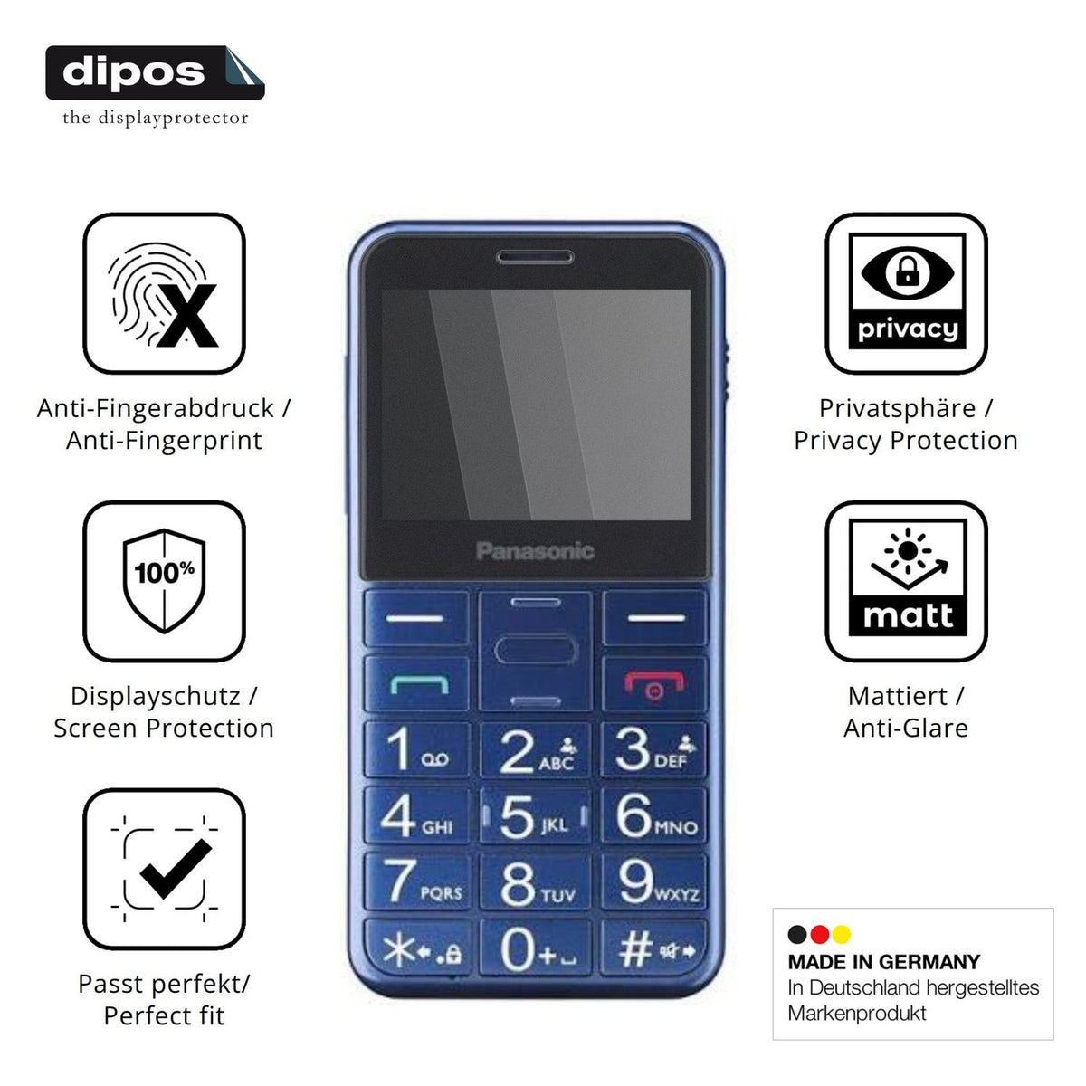 Screen Protector for Panasonic KX-TU155 Privacy Filter 4-Way Protection dipos