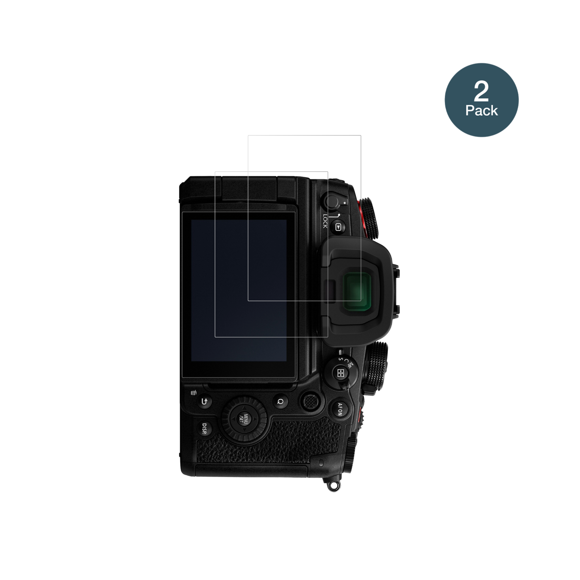 PanasonicLumix DC-GH6 mit aufgebrachter dipos Flex Schutzfolie, glasklare Darstellung ohne Einschränkungen