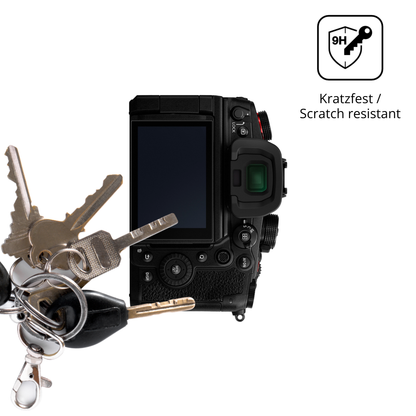 dipos Displayschutz für Panasonic Lumix DC-GH6, transparente Oberfläche, perfekte Passform auch für die Rundungen