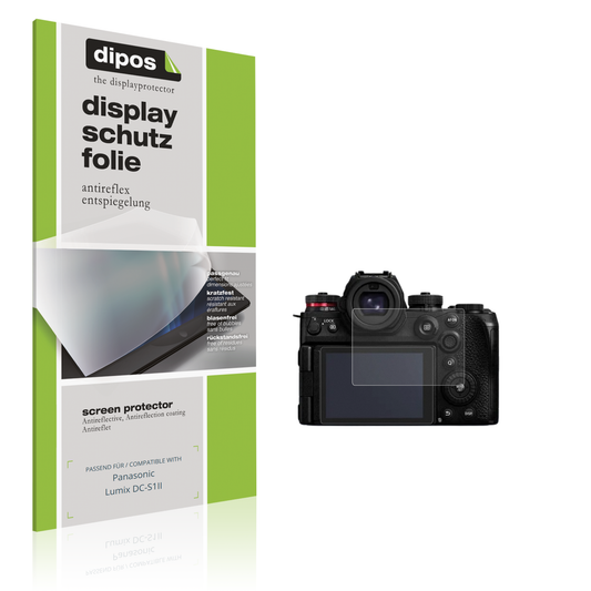 Matte Displayschutzfolie von dipos passend für Panasonic Lumix DC-S1II, präziser Zuschnitt und blasenfrei montiert