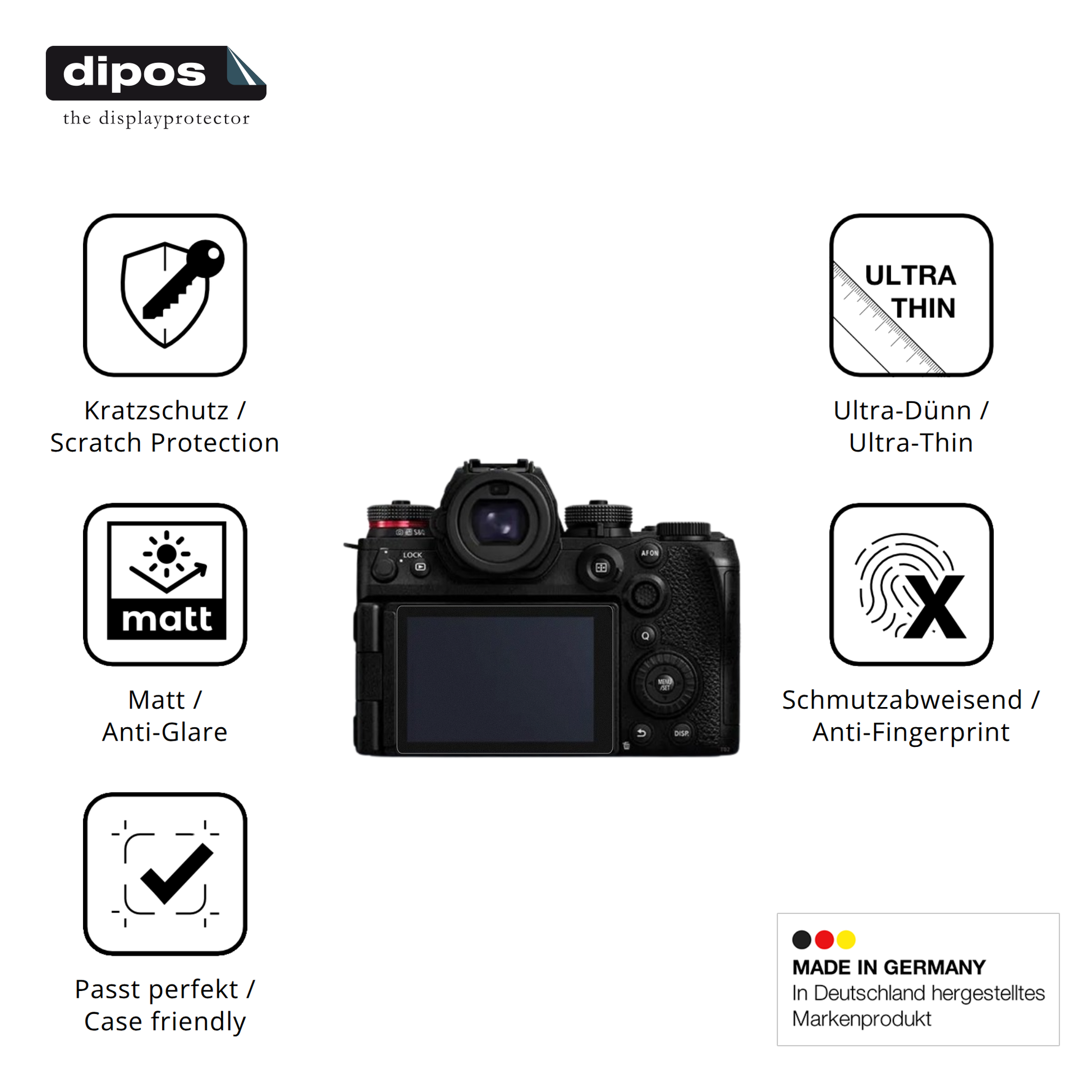 Displayschutz hergestellt in Deutschland, höchste Qualität made in Germany