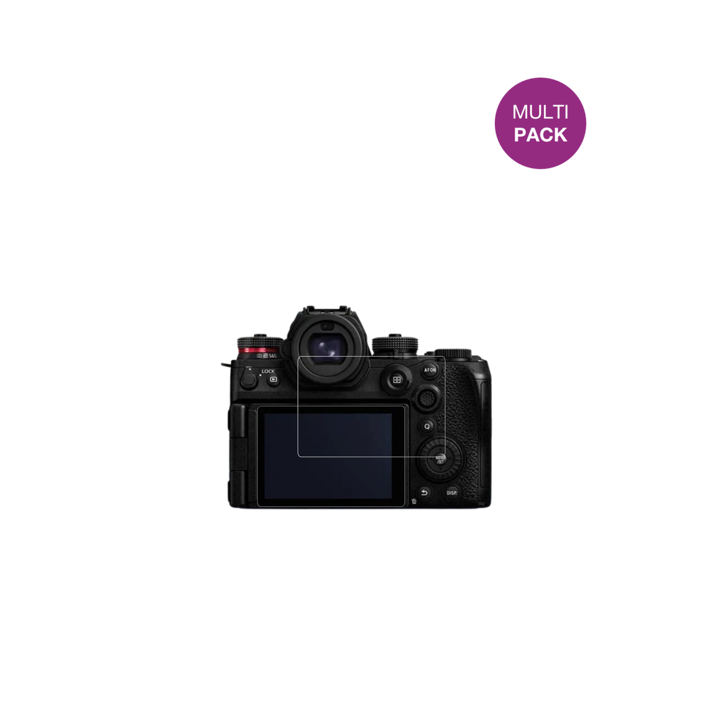 PanasonicLumix DC-S1II mit aufgebrachter dipos Displayschutzfolie, glasklare Darstellung ohne Einschränkungen