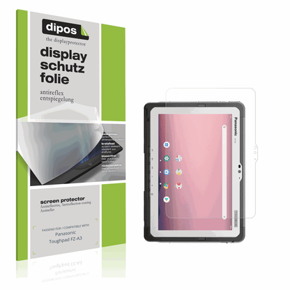 Matte Displayschutzfolie von dipos passend für Panasonic Toughpad FZ-A3, präziser Zuschnitt und blasenfrei montiert