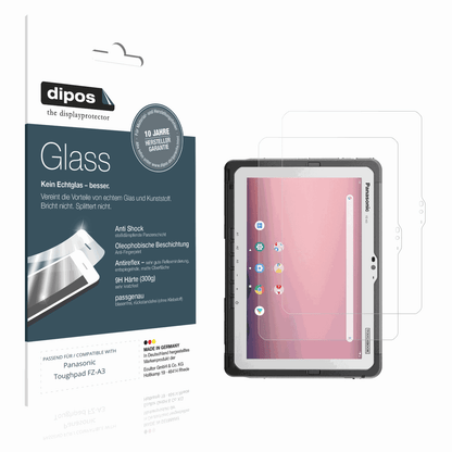 Matte Displayschutzfolie von dipos passend für Panasonic Toughpad FZ-A3, 9H kratzfest und blasenfrei montiert