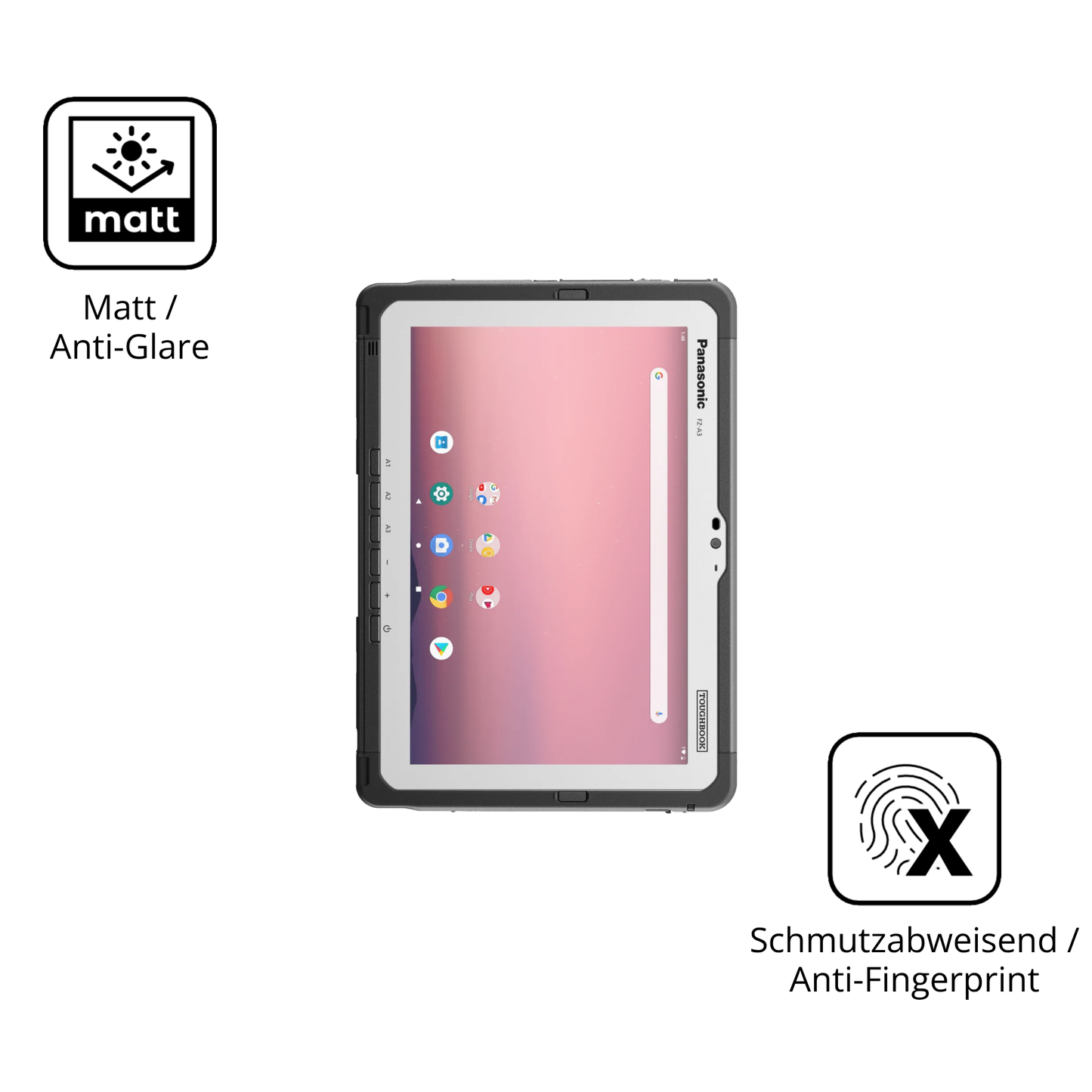9H Hartbeschichtete, flexible Folie passend zugeschnitten für Panasonic Toughpad FZ-A3