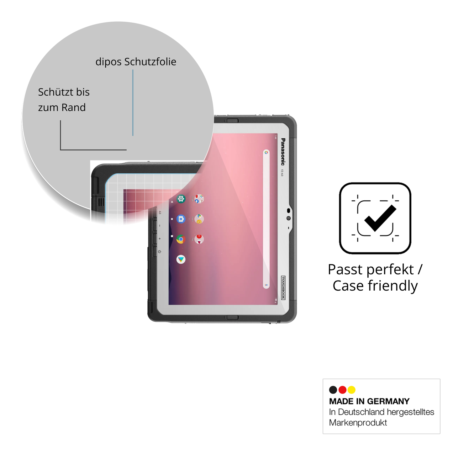 Besonders flexibler Displayschutz mit Anti-Shock-Schicht im Materialmix
