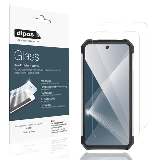 Klare Displayschutzfolie von dipos passend für 8849 Tank 5 Pro, 9H kratzfest und blasenfrei montiert