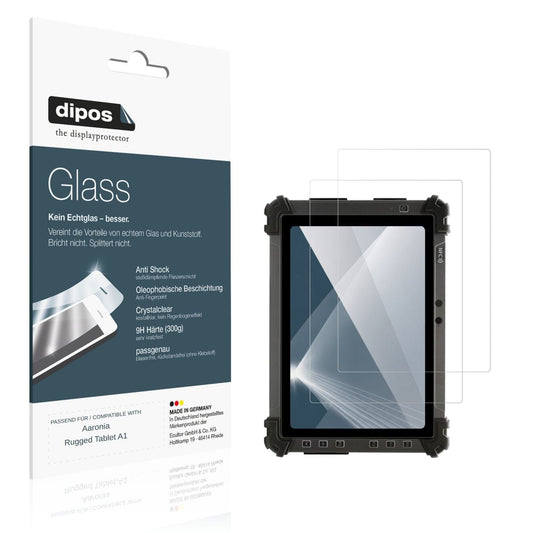 Klare Displayschutzfolie von dipos passend für Aaronia Rugged Tablet A1, 9H kratzfest und blasenfrei montiert