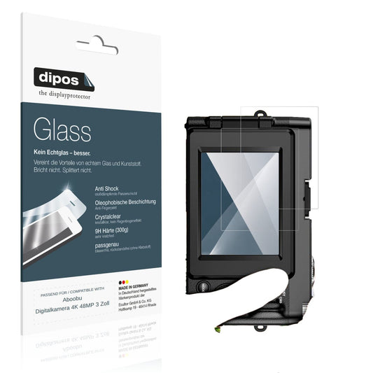 Klare Displayschutzfolie von dipos passend für Aboobu Digitalkamera 4K 48MP 3 Zoll, 9H kratzfest und blasenfrei montiert