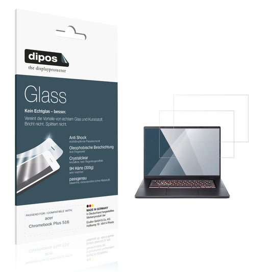 Klare Displayschutzfolie von dipos passend für acer Chromebook Plus 516, 9H kratzfest und blasenfrei montiert