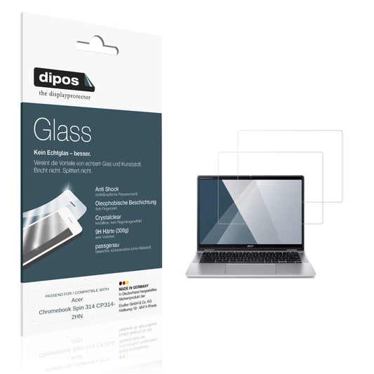 Klare Displayschutzfolie von dipos passend für Acer Chromebook Spin 314 CP314-2HN, 9H kratzfest und blasenfrei montiert
