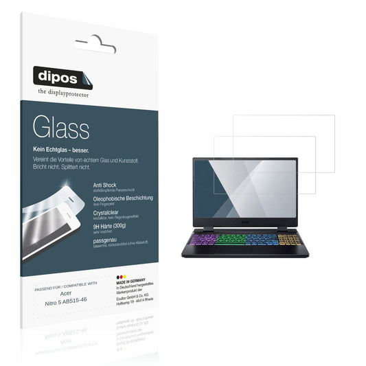 Klare Displayschutzfolie von dipos passend für Acer Nitro 5 AB515-46, 9H kratzfest und blasenfrei montiert