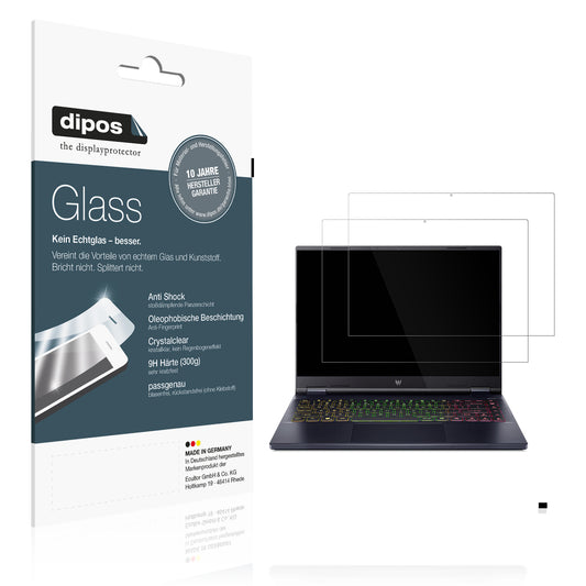 Klare Displayschutzfolie von dipos passend für Acer Predator Helios Neo 14 AI, 9H kratzfest und blasenfrei montiert