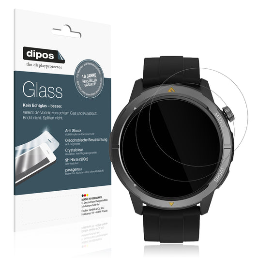 Klare Displayschutzfolie von dipos passend für AGM Legion Watch 1.43 Zoll, 9H kratzfest und blasenfrei montiert
