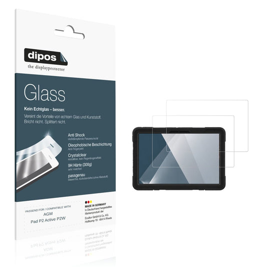 Klare Displayschutzfolie von dipos passend für AGM Pad P2 Active P2W, 9H kratzfest und blasenfrei montiert