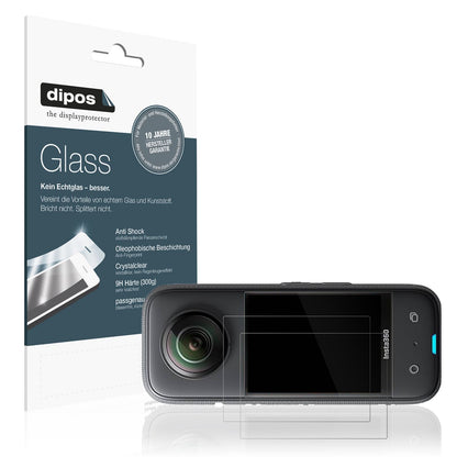 Klare Displayschutzfolie von dipos passend für Akaso 360 Grad Action Cam, 9H kratzfest und blasenfrei montiert