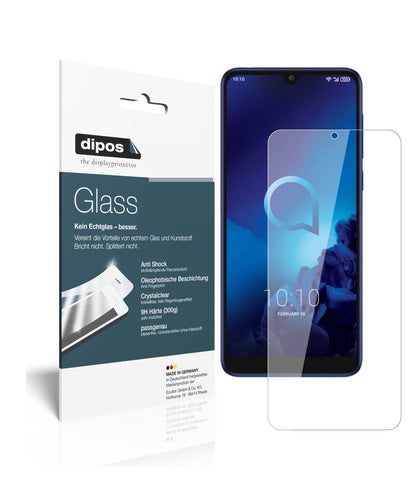 Klare Displayschutzfolie von dipos passend für Alcatel 3L, 9H kratzfest und blasenfrei montiert