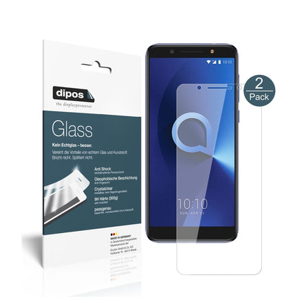 Klare Displayschutzfolie von dipos passend für Alcatel 3X, 9H kratzfest und blasenfrei montiert