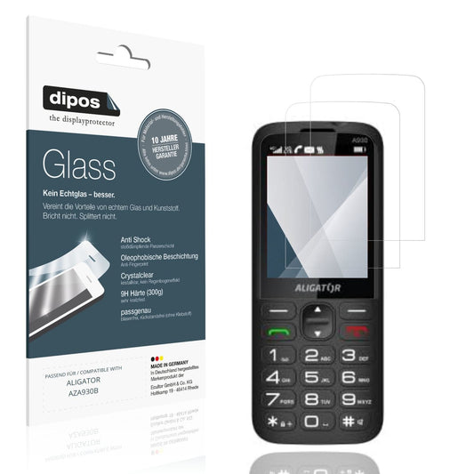 Klare Displayschutzfolie von dipos passend für ALIGATOR AZA930B, 9H kratzfest und blasenfrei montiert