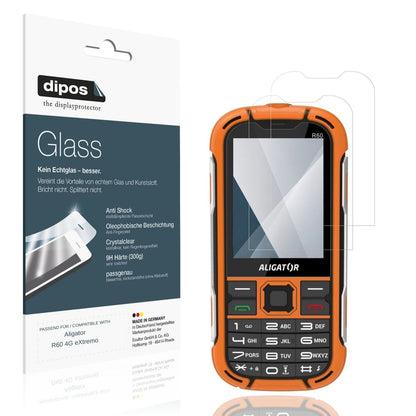 Klare Displayschutzfolie von dipos passend für Aligator R60 4G eXtremo, 9H kratzfest und blasenfrei montiert