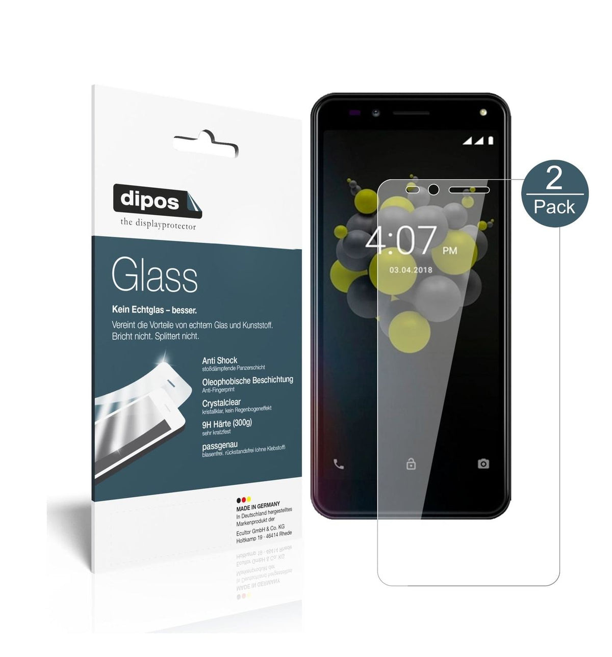 Klare Displayschutzfolie von dipos passend für Allview A9 Plus, 9H kratzfest und blasenfrei montiert