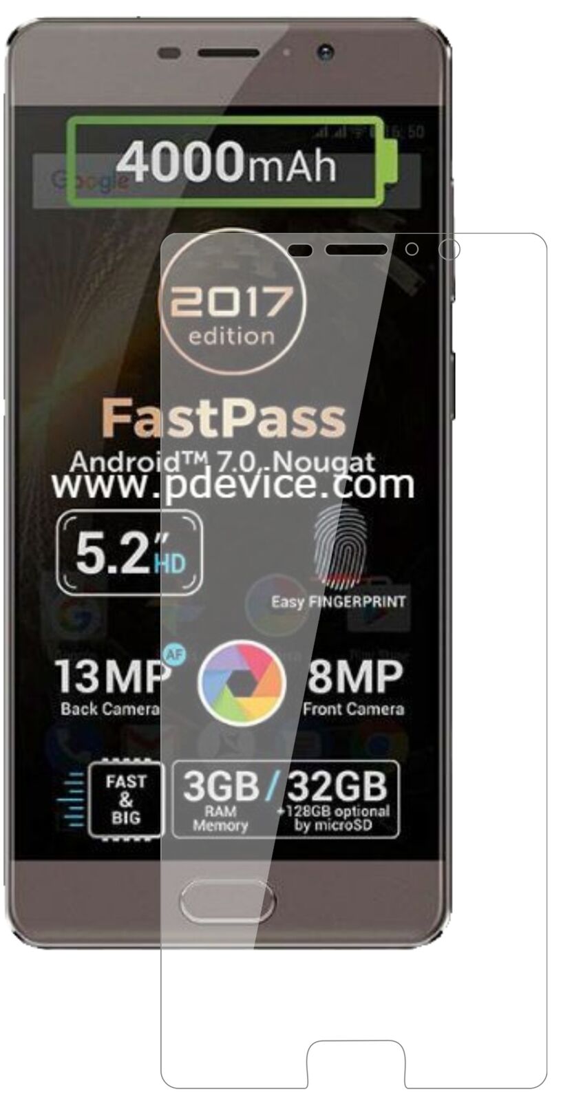 Klare Displayschutzfolie von dipos passend für Allview P9 Energy Lite 2017, 9H kratzfest und blasenfrei montiert