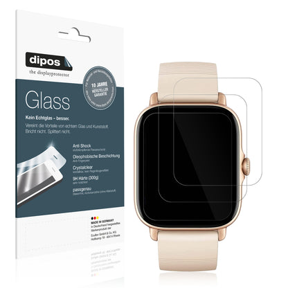Klare Displayschutzfolie von dipos passend für Amazfit GTS 3, 9H kratzfest und blasenfrei montiert