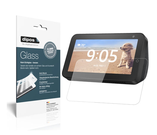 Klare Displayschutzfolie von dipos passend für Amazon Echo Show 5, 9H kratzfest und blasenfrei montiert