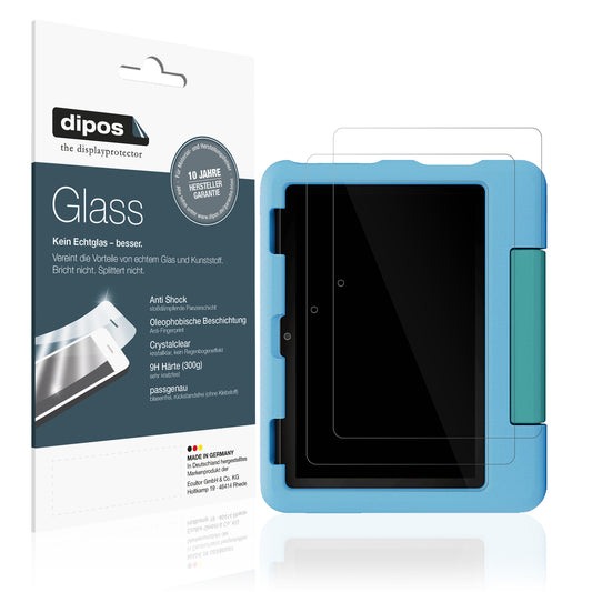 Klare Displayschutzfolie von dipos passend für Amazon Fire HD 8 Kids 2024, 9H kratzfest und blasenfrei montiert