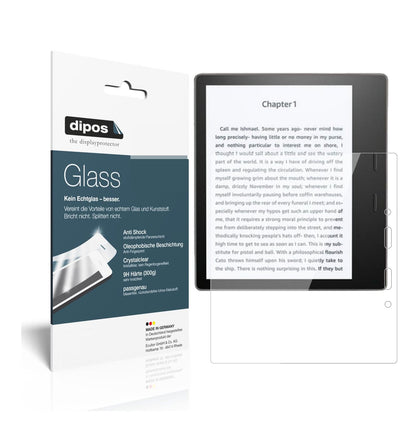 Klare Displayschutzfolie von dipos passend für Amazon Kindle Oasis (2019), 9H kratzfest und blasenfrei montiert