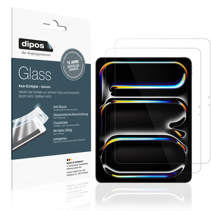 Klare Displayschutzfolie von dipos passend für Apple iPad Pro 13 Zoll M4 2024, 9H kratzfest und blasenfrei montiert
