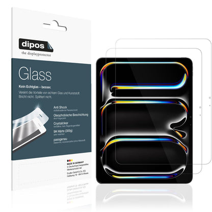 Klare Displayschutzfolie von dipos passend für Apple iPad Pro 13 Zoll M4 2024, 9H kratzfest und blasenfrei montiert