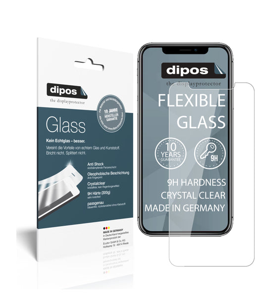 Klare Displayschutzfolie von dipos passend für Apple iPhone 11 Pro Max, 9H kratzfest und blasenfrei montiert