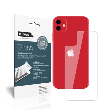 Klare Displayschutzfolie von dipos passend für Apple iPhone 11 Rückseite, 9H kratzfest und blasenfrei montiert