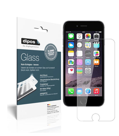 Klare Displayschutzfolie von dipos passend für Apple iPhone 6 / 6S / 7, 9H kratzfest und blasenfrei montiert