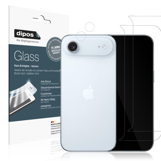 Klare Displayschutzfolie von dipos passend für Apple iPhone Air mit Kameraschutz, 9H kratzfest und blasenfrei montiert