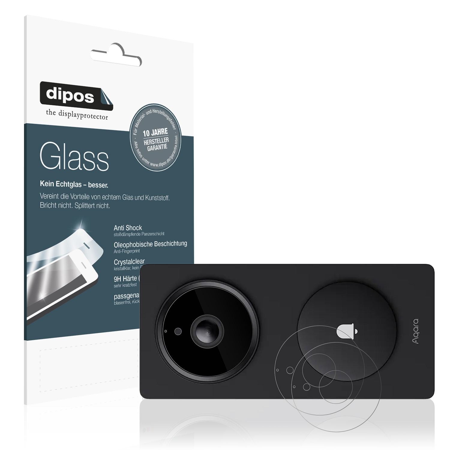Klare Displayschutzfolie von dipos passend für Aqara Hub G410, 9H kratzfest und blasenfrei montiert