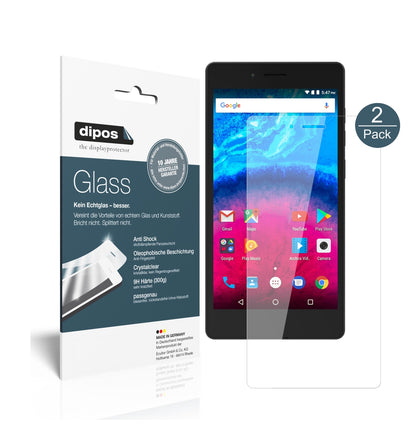 Klare Displayschutzfolie von dipos passend für Archos 50 Core 5,0 Zoll, 9H kratzfest und blasenfrei montiert