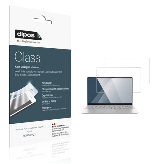 Klare Displayschutzfolie von dipos passend für Asus 90NB14Q2, 9H kratzfest und blasenfrei montiert