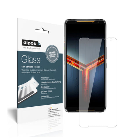 Klare Displayschutzfolie von dipos passend für Asus ROG Phone 2, 9H kratzfest und blasenfrei montiert