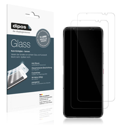 Klare Displayschutzfolie von dipos passend für Asus ROG Phone 7, 9H kratzfest und blasenfrei montiert
