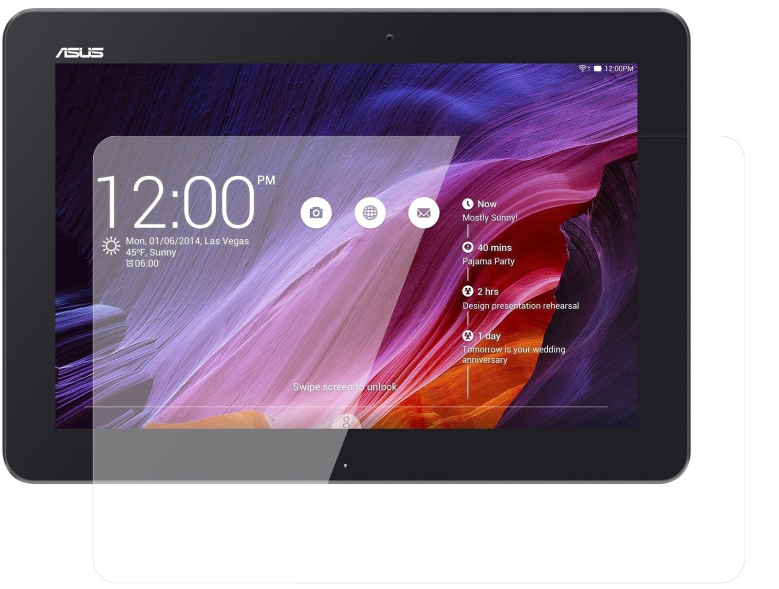 Klare Displayschutzfolie von dipos passend für ASUS Transformer Pad TF103C 10,1 Zoll, 9H kratzfest und blasenfrei montiert