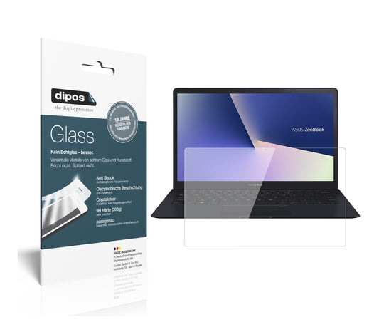 Klare Displayschutzfolie von dipos passend für Asus ZenBook S UX391UA, 9H kratzfest und blasenfrei montiert